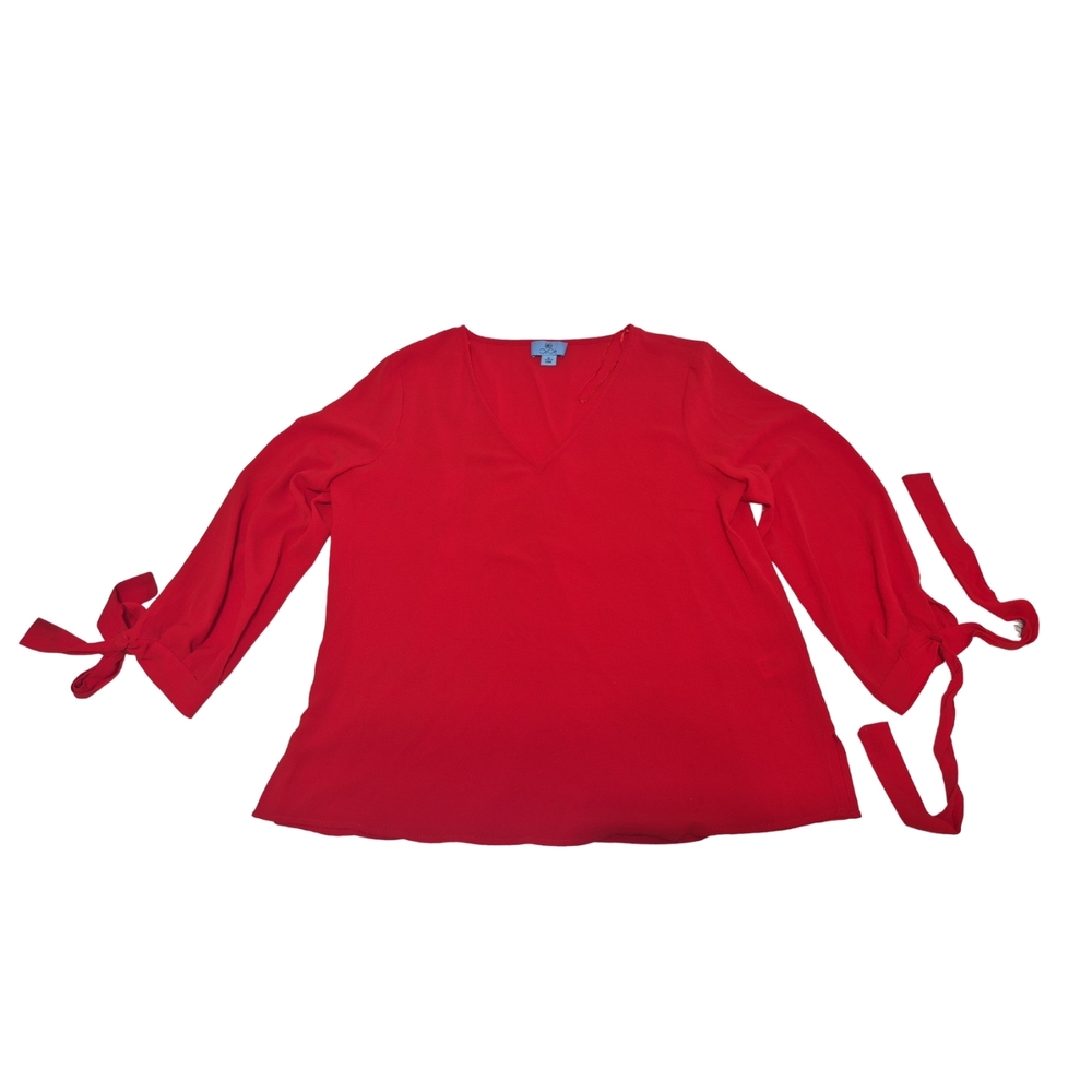 CeCe Women’s Vibrant Red V-neck Blouse